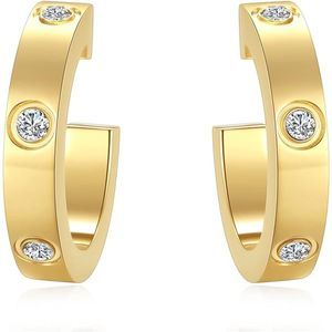 Glamour Radiance Collection- Hoop Diamond Elegant Earrings